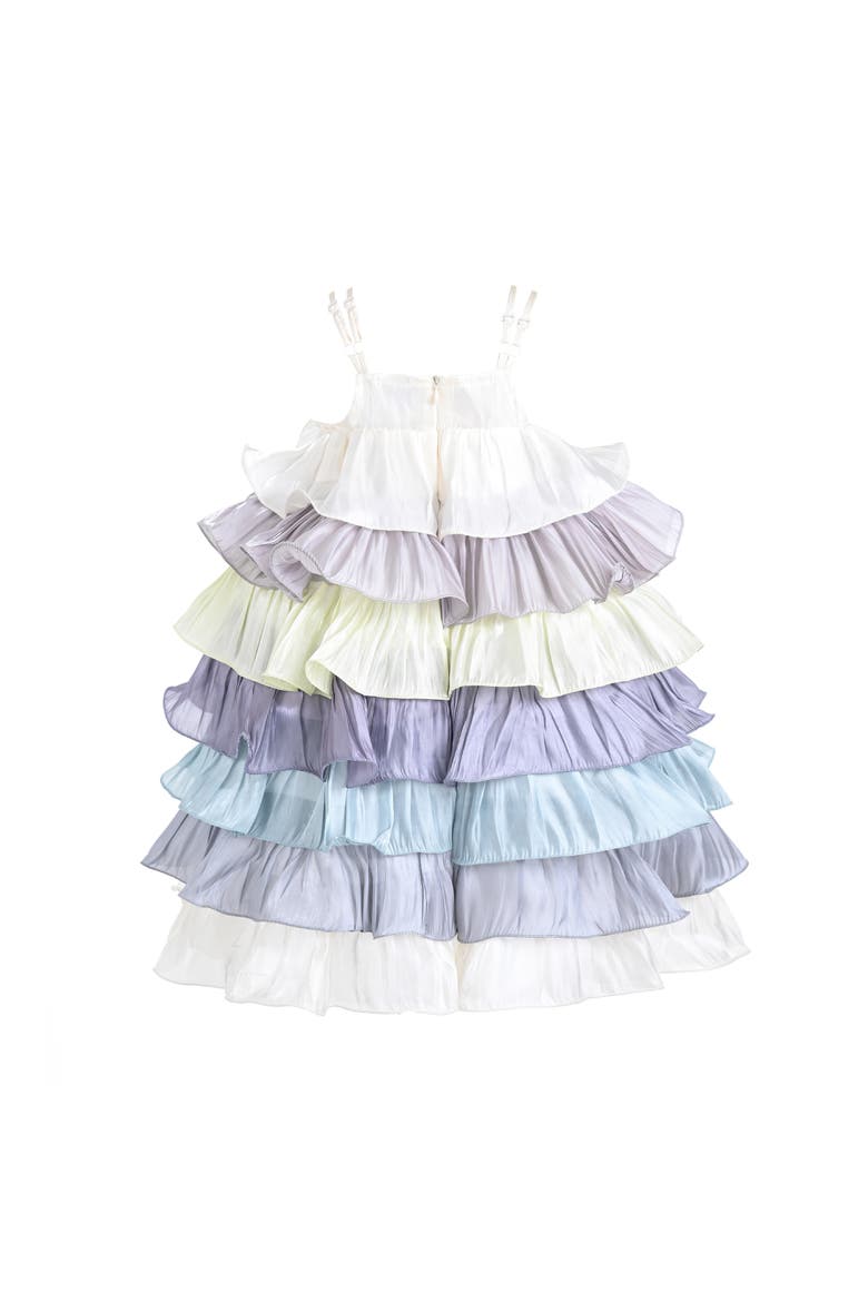 Talia Gradient Ruffle Dress, Alternate, color, White