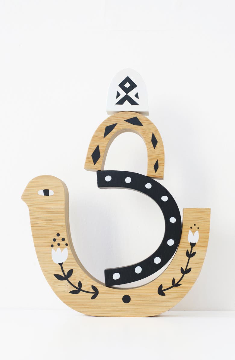 Wee Gallery Ocean Themed Wooden Tray Puzzle, Nesting Blocks and Wooden Nesting Bird Bundle, Alternate, color, Woodland