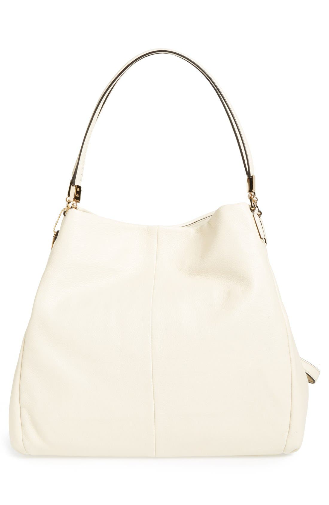 'Small Madison Phoebe' Leather Shoulder Bag, Alternate, color, MILK