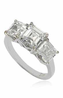 SUZY LEVIAN Sterling Silver Cubic Zirconia 3-Stone Bridal Ring
