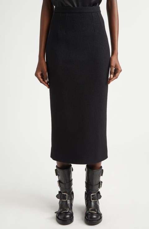 Virgin Wool Pencil Skirt