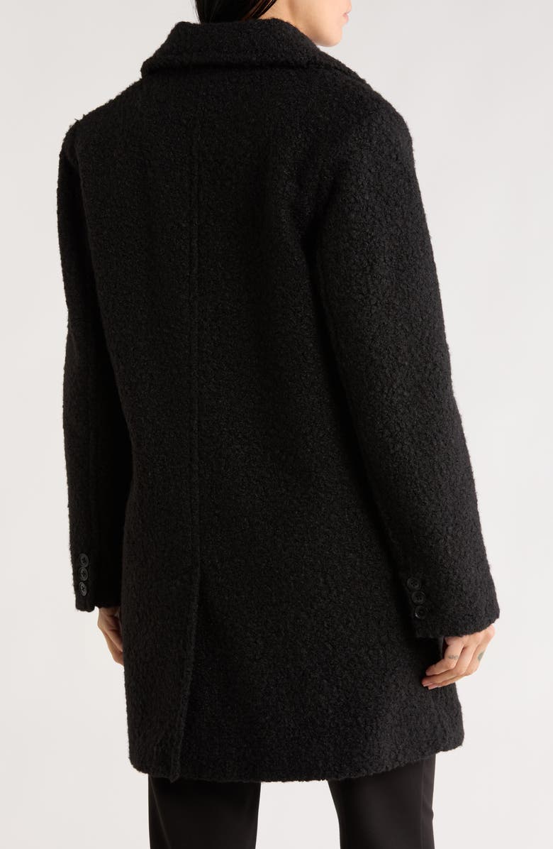 BCBGeneration Missy Double Breasted Bouclé Coat, Alternate, color, Black