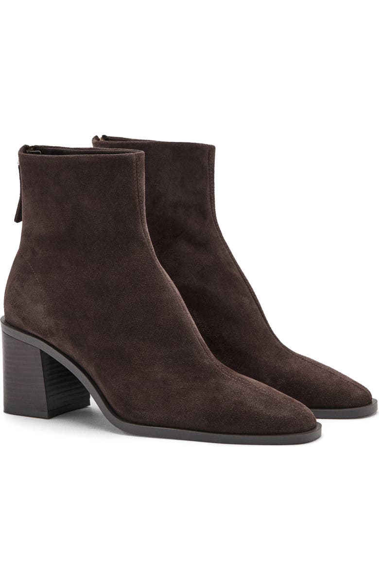 MANGO Round Toe Bootie, Main, color, Chocolate