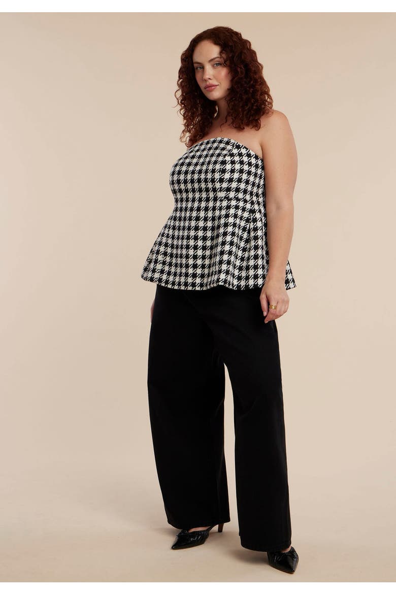 Houndstooth Bustier, Alternate, color, BLACK WHITE HOUNDSTOOTH
