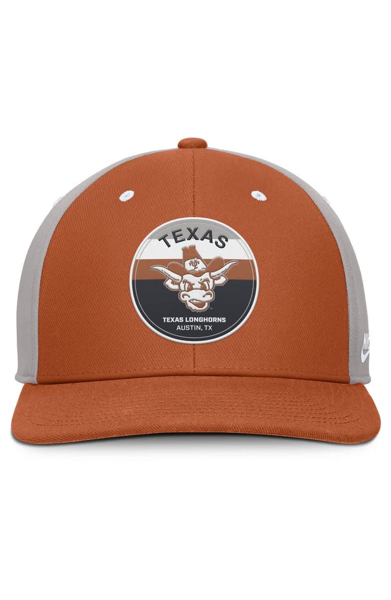 Nike Men's Nike Texas Orange/Gray Texas Longhorns Prep Pro Performance Snapback Hat, Alternate, color, Burnt Orange