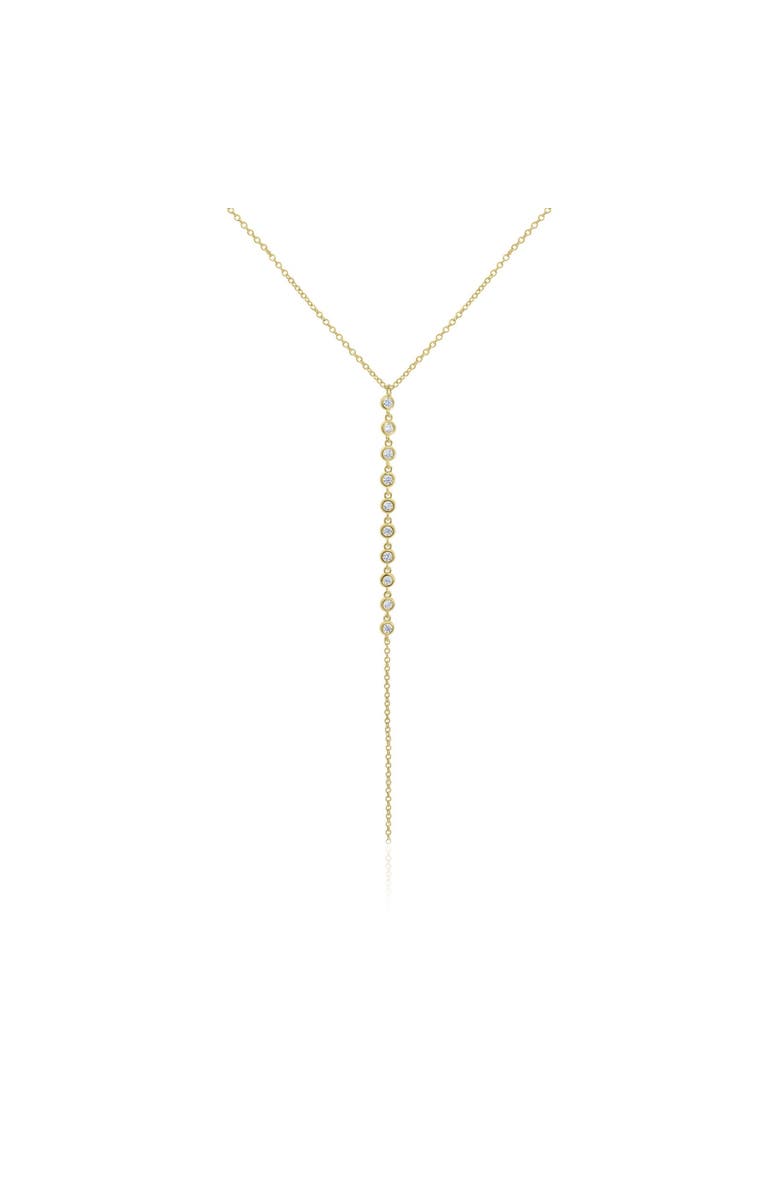 The Lovery Lariat Bezel CZ Necklace, Main, color, Gold