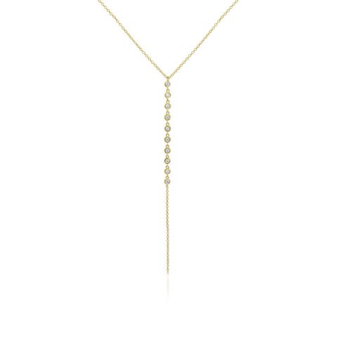Lariat Bezel CZ Necklace