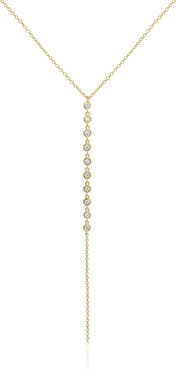 The Lovery Lariat Bezel CZ Necklace