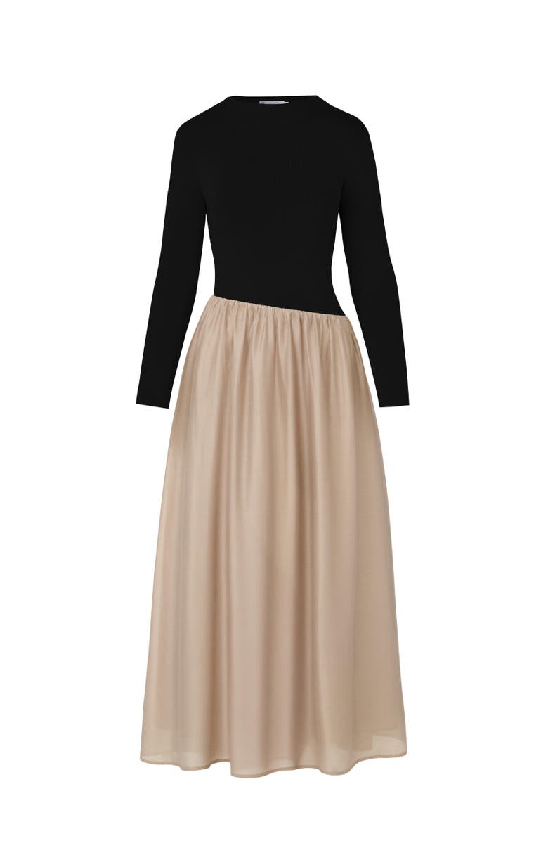 By Tess Collection Emme Dress, Alternate, color, Black / Beige