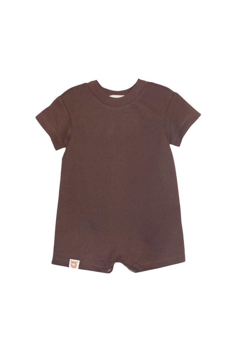 Beckett and Bear Nash Short Sleeve Romper, Main, color, Brown