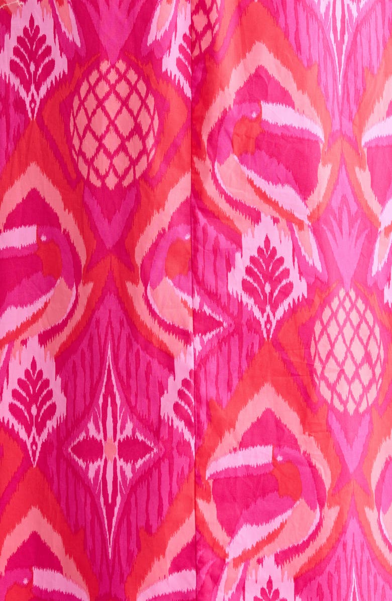 SUGARLIPS Prissa Ikat Brenty Smocked Midi Dress, Alternate, color, Magenta-Coral