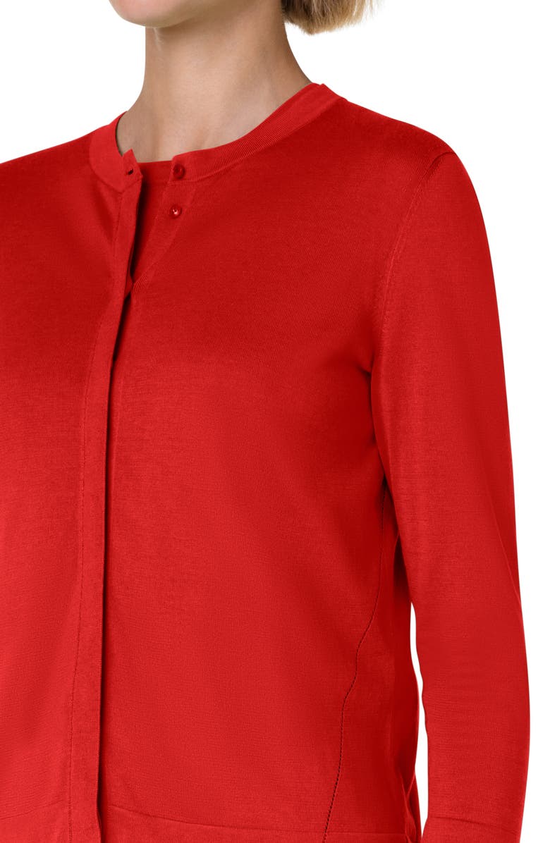 Akris Trapezoid Detail Cotton Cardigan, Alternate, color, 