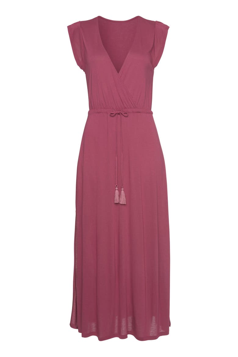 Side Slit Maxi Dress, Alternate, color, Berry