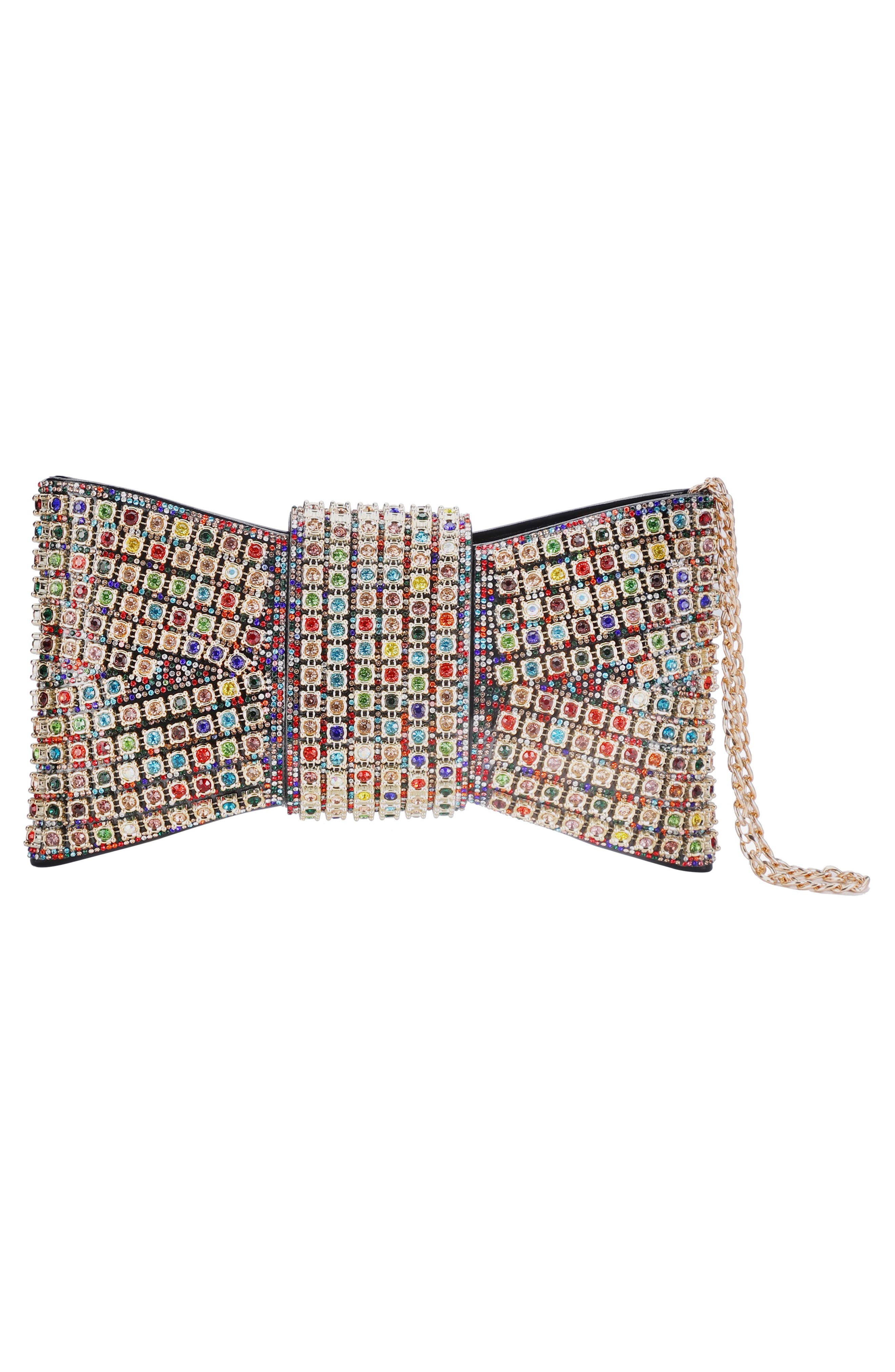 Dazzling Bow Evening Bag, Alternate, color, METALLIC RAINBOW