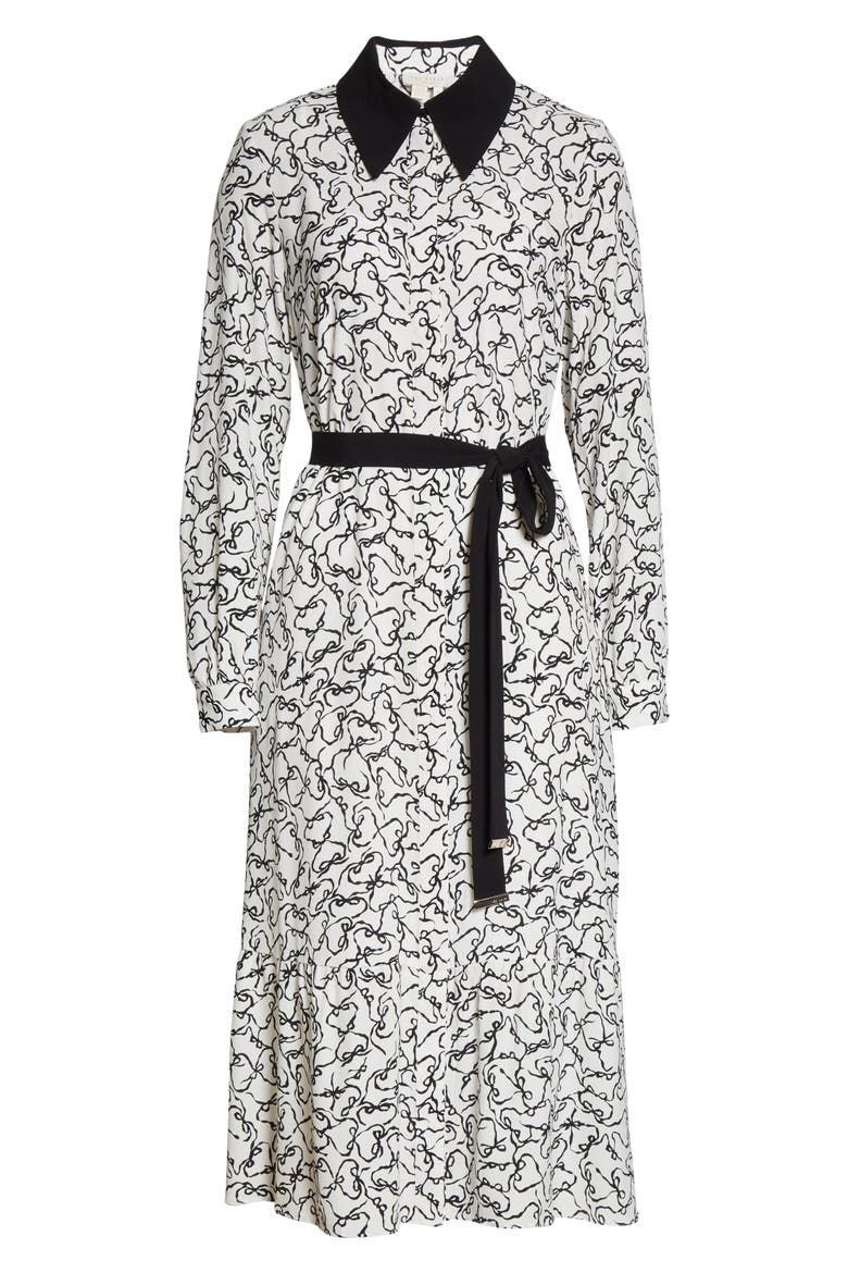Metropolis Long Sleeve Shirtdress, Alternate, color, WHITE
