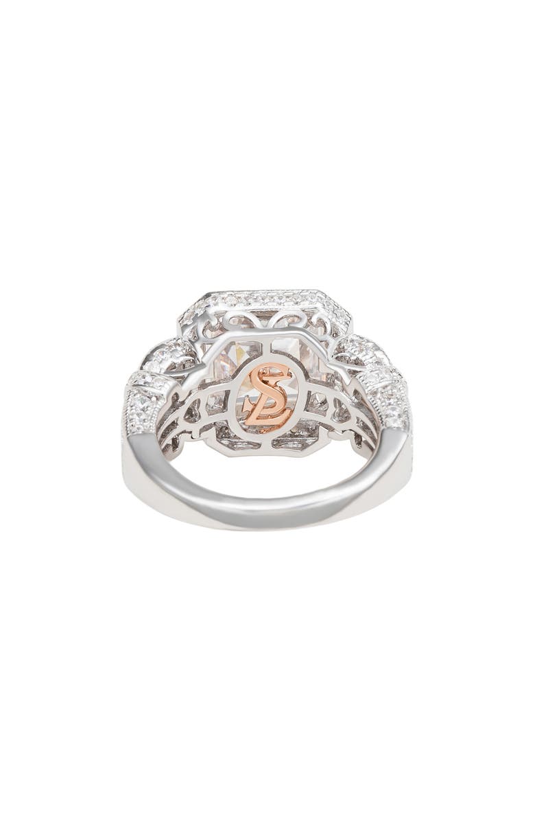 SUZY LEVIAN Pavé Cubic Zirconia Engagement Ring, Alternate, color, White