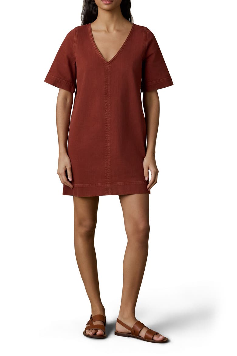 Golden Coast Stretch Denim Minidress, Main, color, SMOKED PAPRIKA