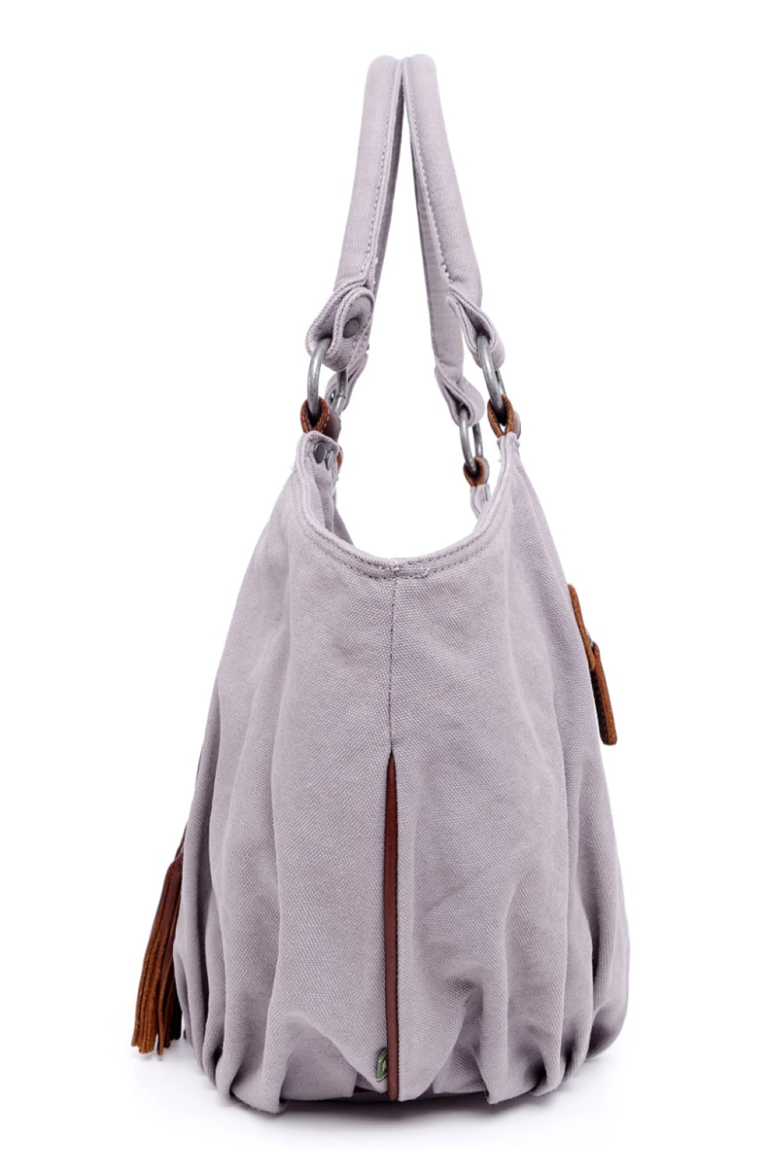 Bold Lotus Leather Trim Hobo, Alternate, color, GREY