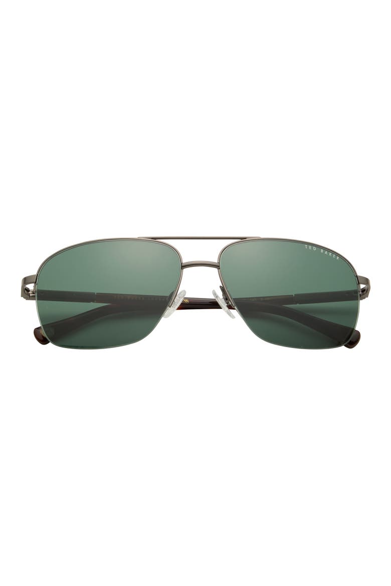 60mm Polarized Navigator Sunglasses, Main, color, DARK GUNMETAL