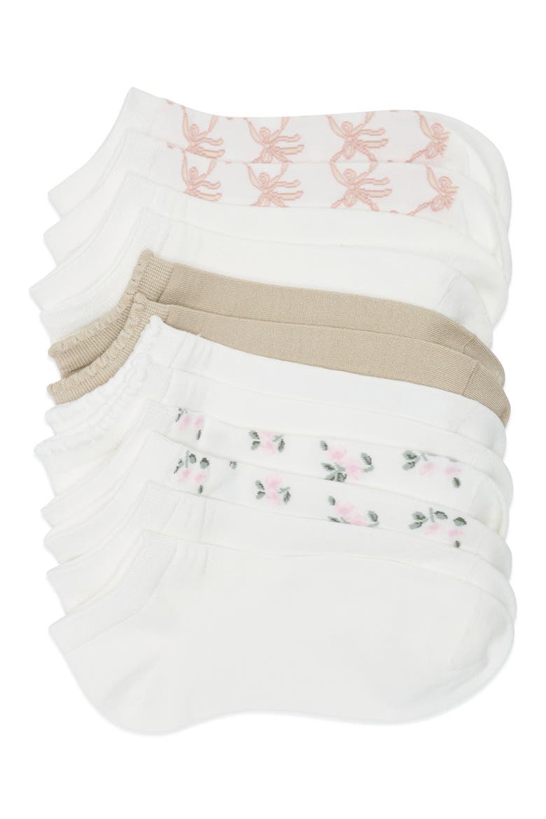 6-Pack Ankle Socks, Main, color, WHITE / BEIGE