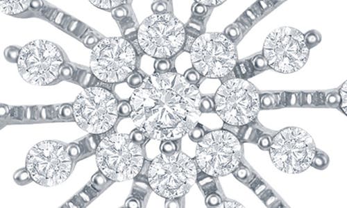 Simona Cubic Zirconia Snowflake Pendant Necklace In Silver