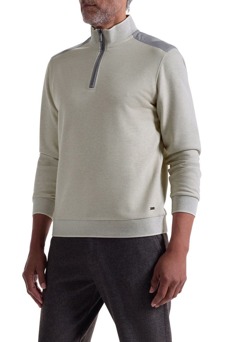 Mélange Quarter Zip Top, Alternate, color, CEMENT