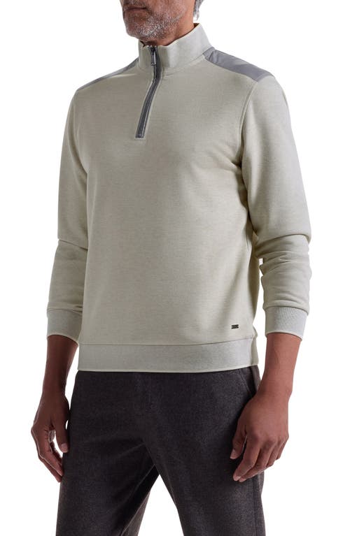 Bugatchi Mélange Quarter Zip Top In Neutral
