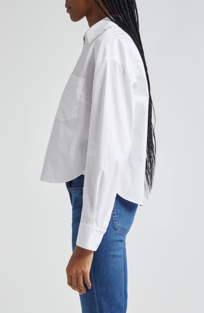 Veronica Beard Khai High-Low Cotton Blend Popover Shirt, Alternate, color, 