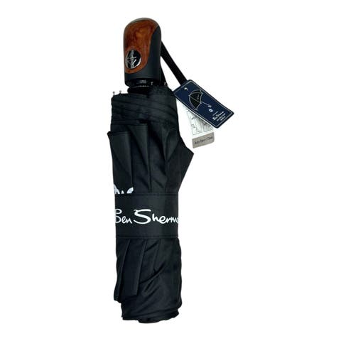 Auto Open/Close Umbrella Straight Wooden Handle