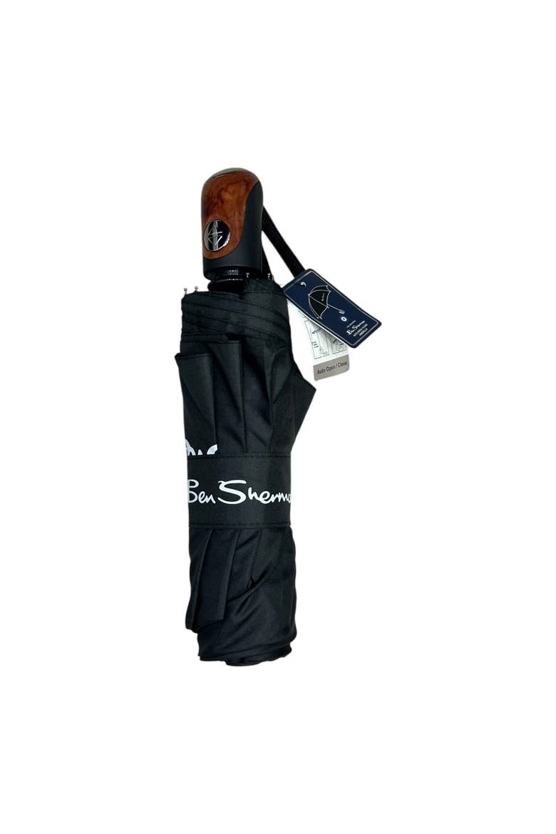 Ben Color Code Ben Sherman Auto Open/Close Umbrella Straight Wooden Handle | Nordstrom