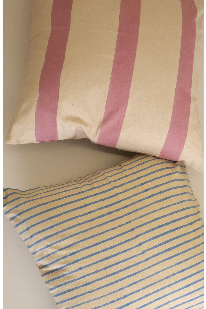 Oh! Stripes Block Print Pillow - Cover Only, Alternate, color, Rose