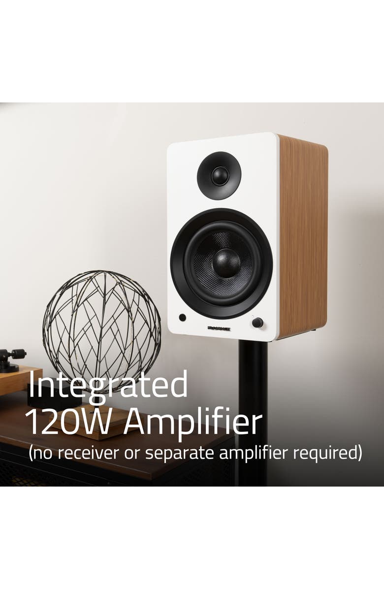 Fluance Powered 6.5'' Stereo Bookshelf Speakers for Turntable, TV PC & Bluetooth, Alternate, color, Black Ash