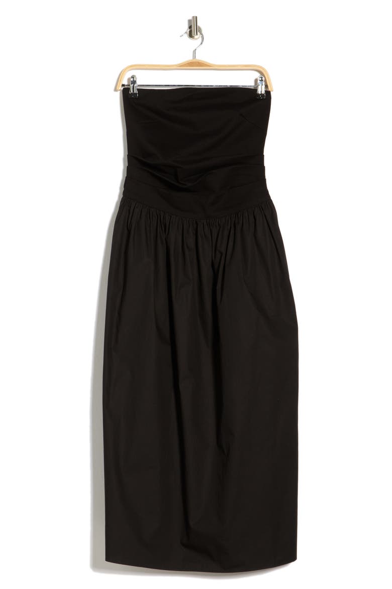 Claudia Strapless Ponte Dress, Alternate, color, BLACK