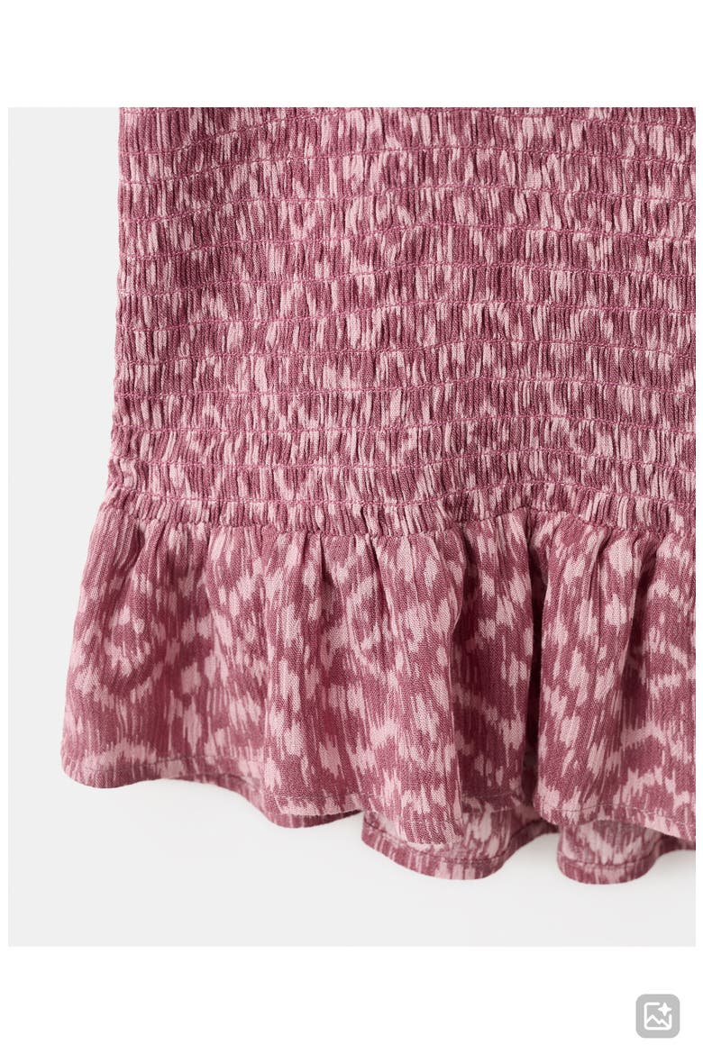 Print Smocked One Shoulder Minidress, Alternate, color, PASTEL PINK