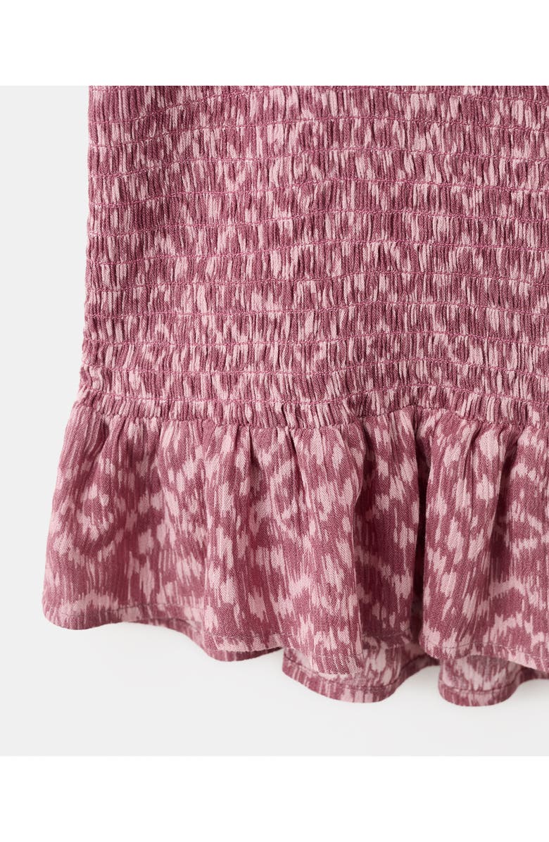 MANGO TEEN Print Smocked One Shoulder Minidress, Alternate, color, Pastel Pink
