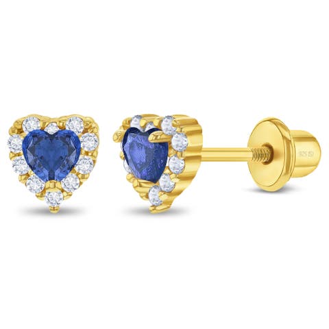 Cubic Zirconia Encrusted Heart Earrings
