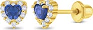 In Season Jewelry Cubic Zirconia Encrusted Heart Earrings