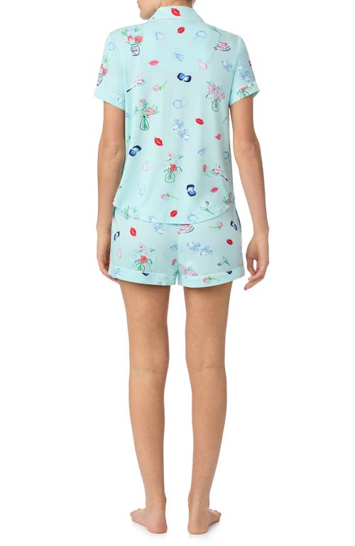Shop Kate Spade New York Print Short Pajamas In Blue/print
