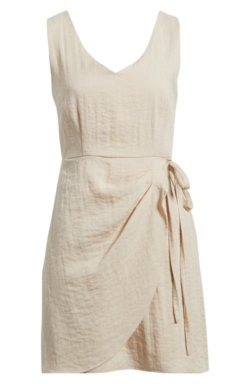 Sam Edelman Sleeveless Faux Wrap Minidress In Natural
