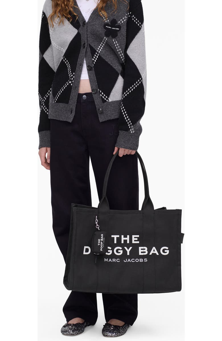 Marc Jacobs The Doggy Cotton Canvas Tote, Alternate, color, Black