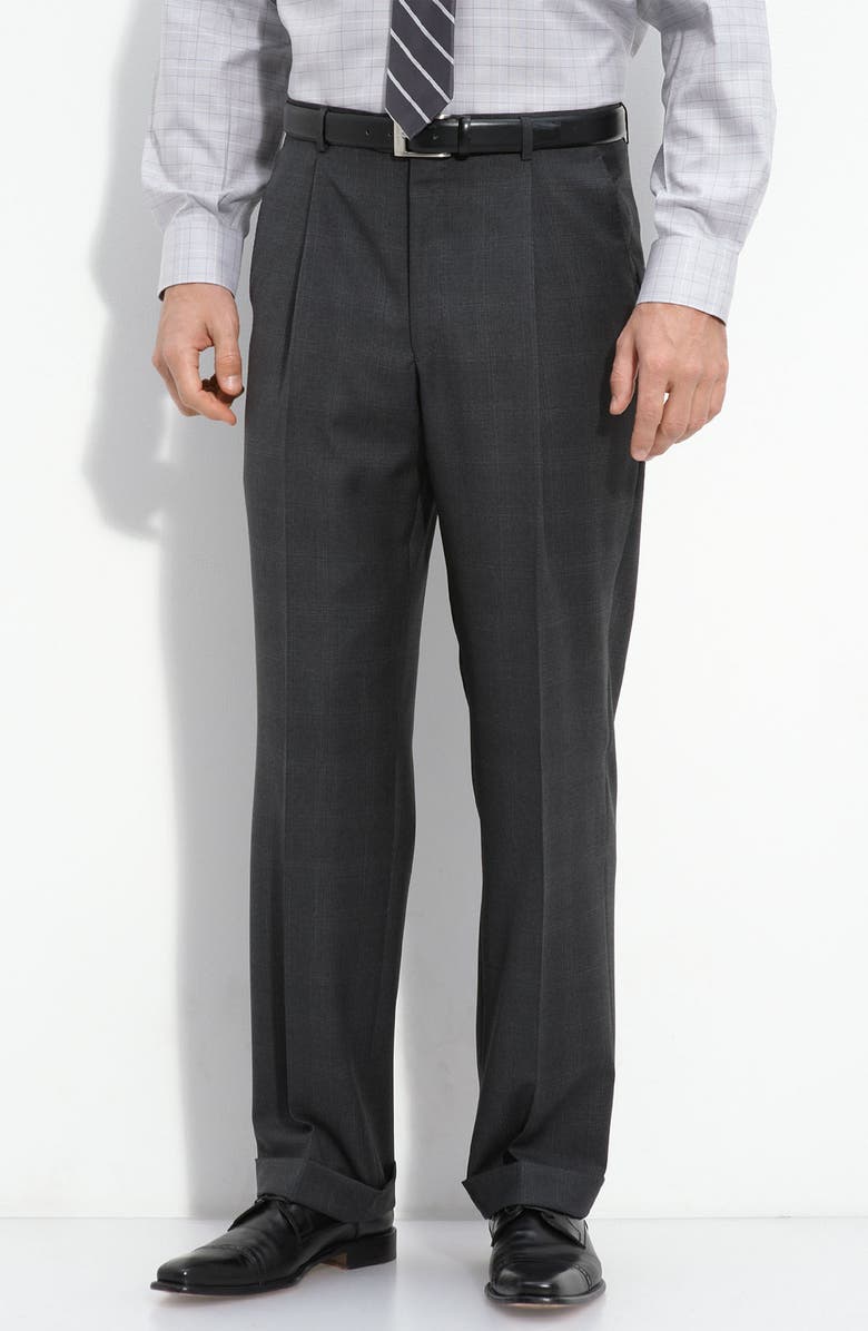 Hickey Freeman Charcoal Plaid Wool Suit, Alternate, color,