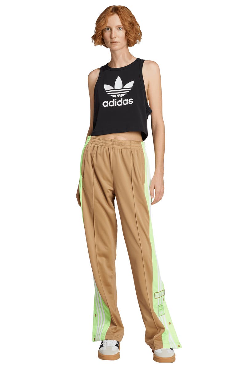 adidas Adibreak Recycled Polyester Track Pants, Alternate, color, Cardboard/ Signal Green