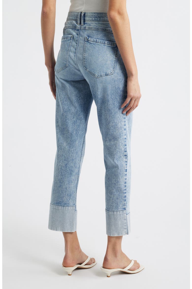 High Waist Cuff Hem Jeans, Alternate, color, LIGHT BLUE ARTISANAL