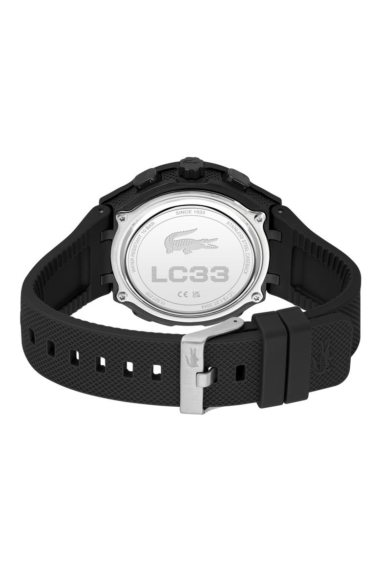 LC33 Silicone Strap Watch, 45mm, Alternate, color, BLACK