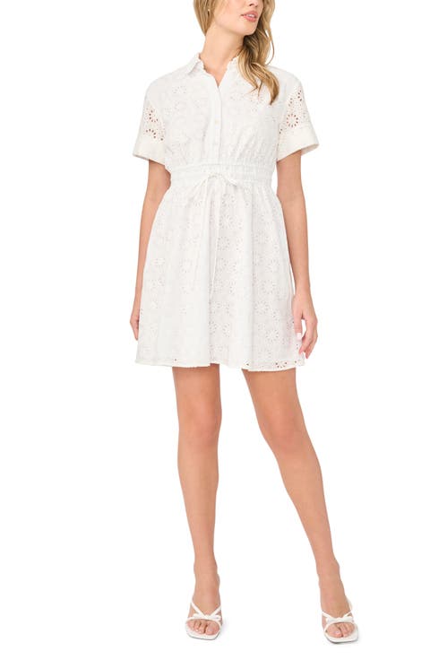 Eyelet Cotton Minidress