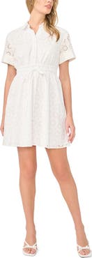 CeCe Eyelet Cotton Minidress