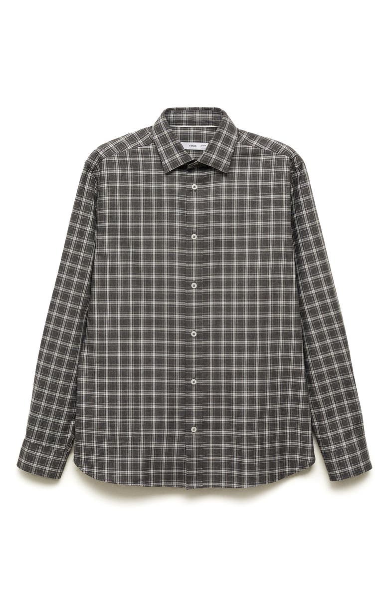 MANGO Regular Fit Plaid Cotton Button-Up Shirt, Alternate, color,
