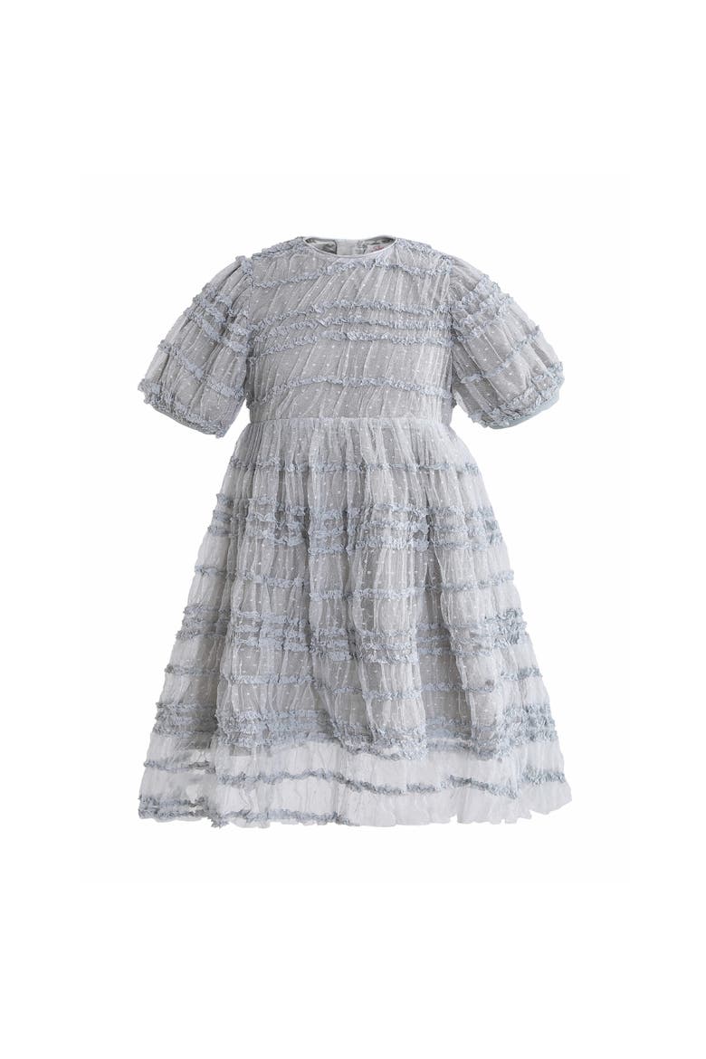 Mist Ruffle Dress, Main, color, Silver