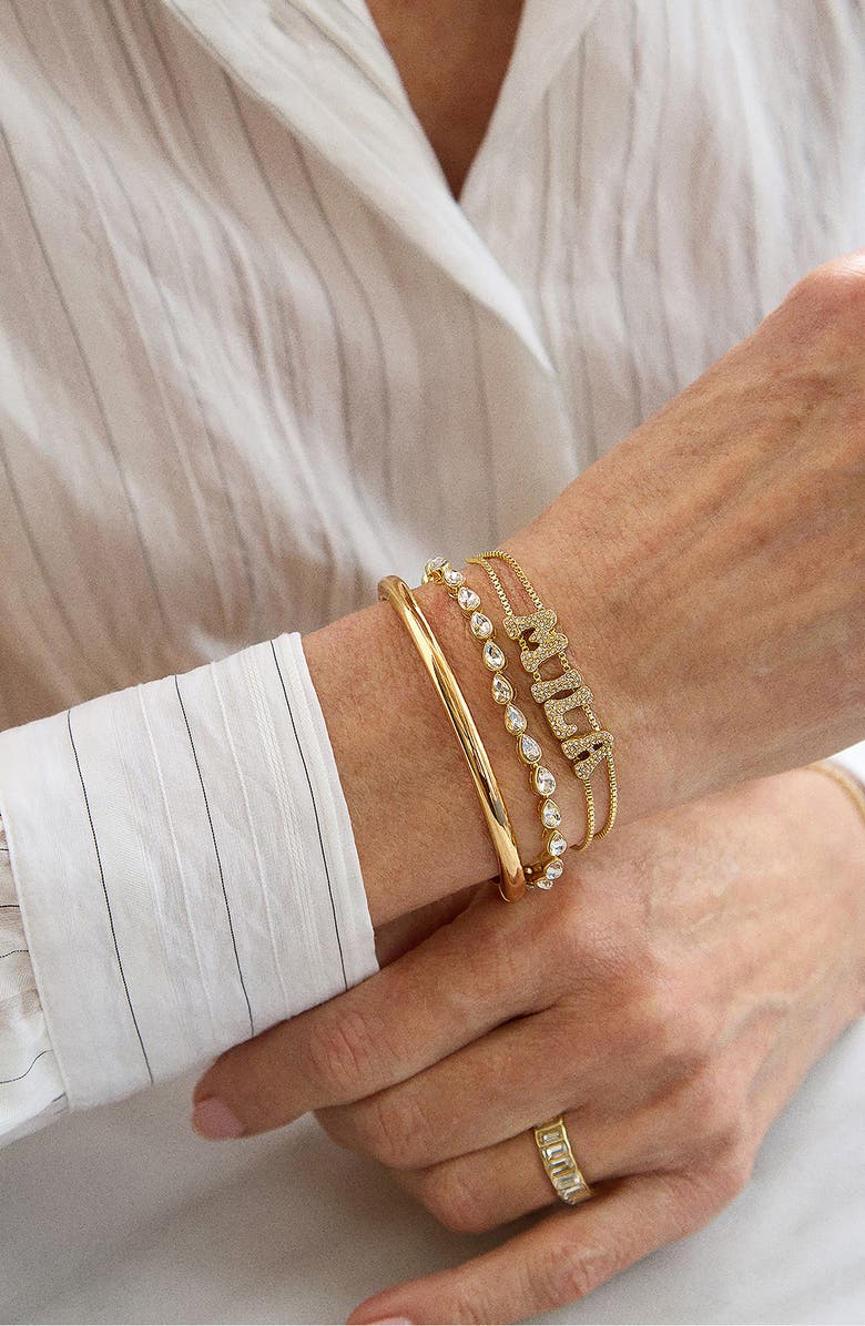 BaubleBar Slim Gold Bangle Bracelet, Alternate, color, Gold