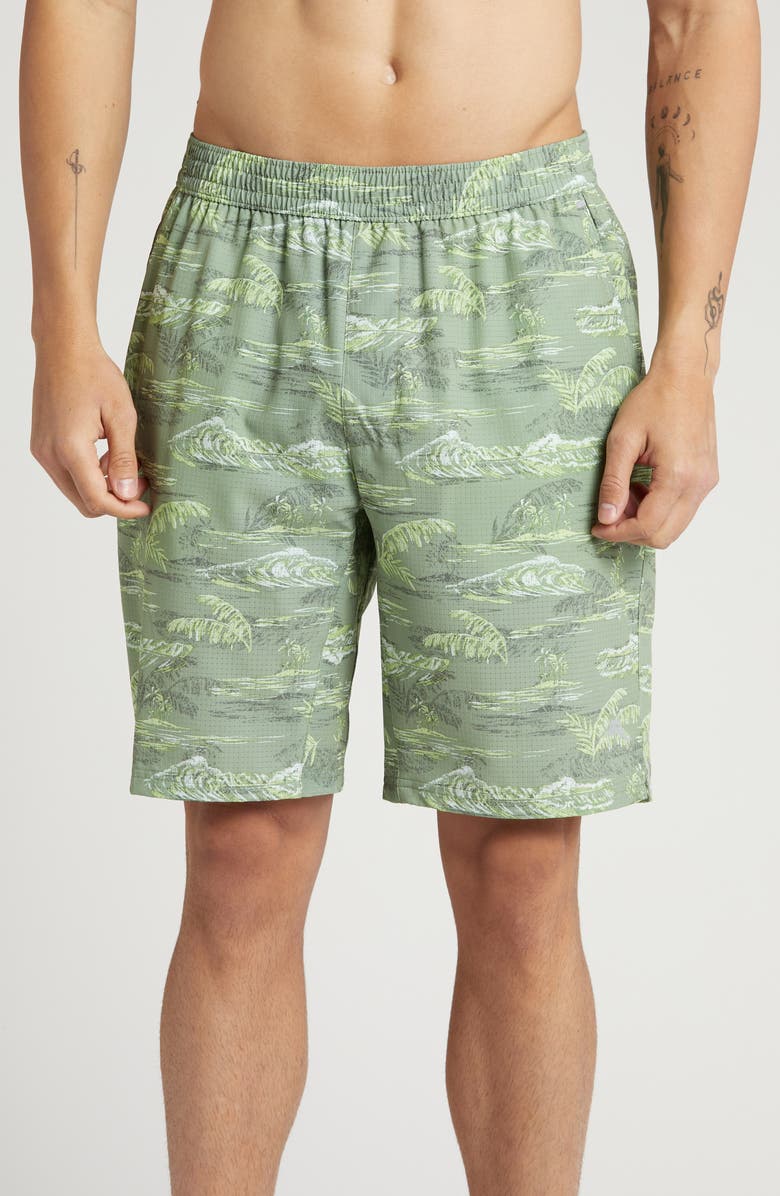 Tommy Bahama Monterey Coast Bay View Swim Trunks, Main, color, Hedge Green